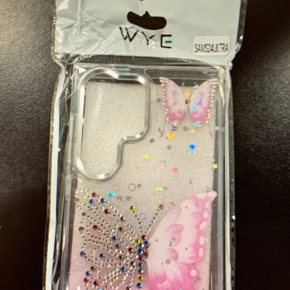 Pink Butterfly Glitter Phone Case